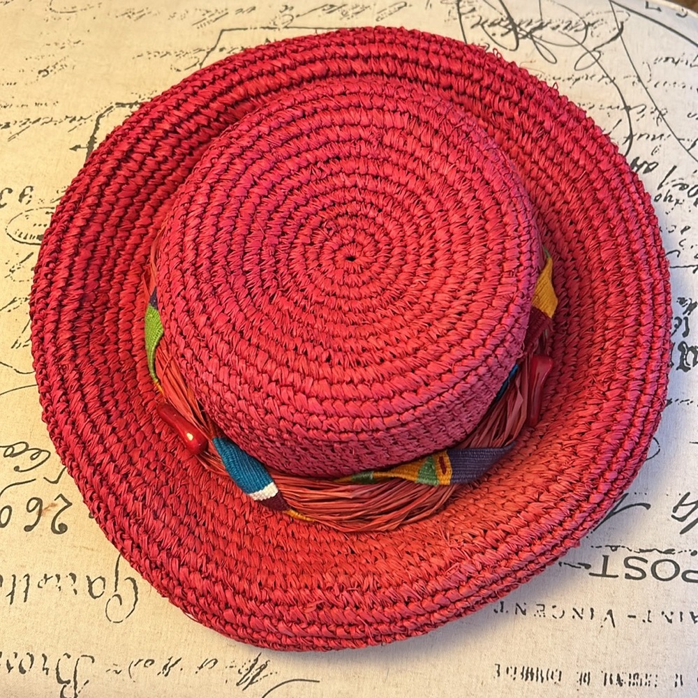 Toucan Collection Hat New York 100% Natural Straw Hat Red Chili Peppers New